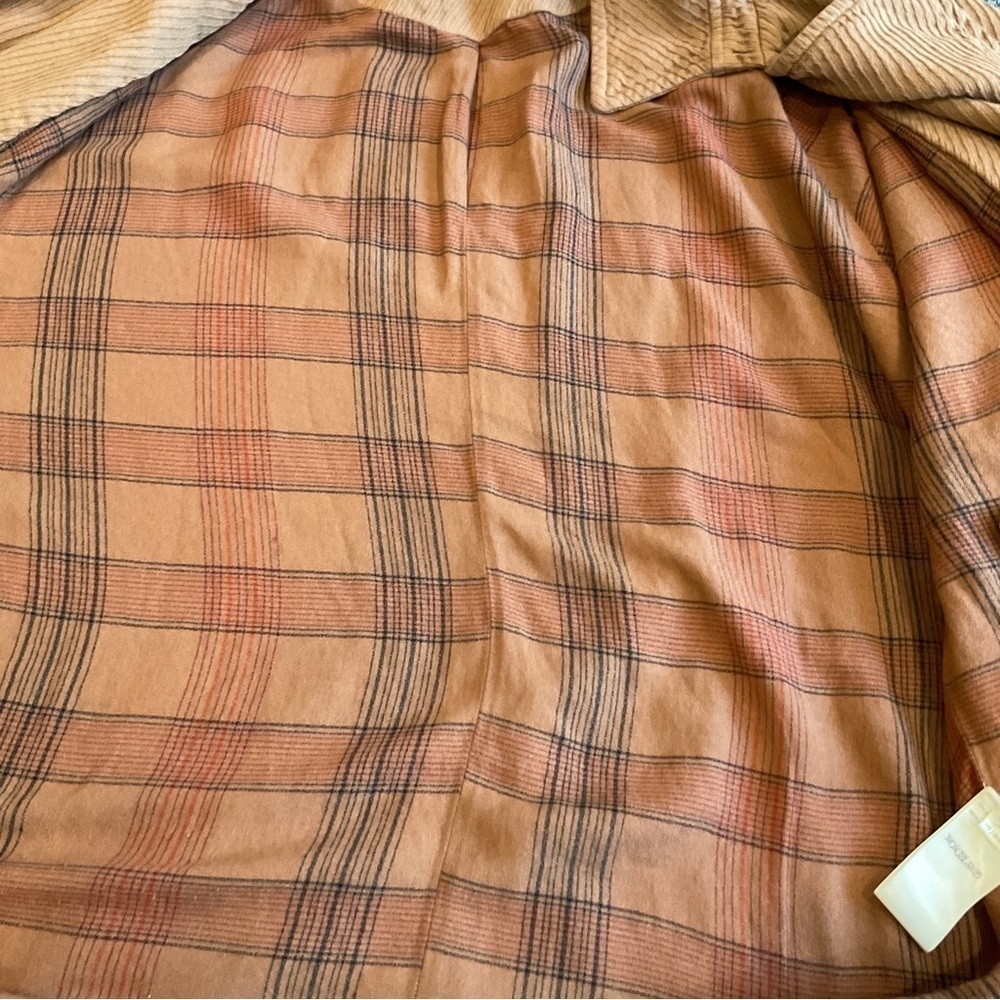 Free People  Remi Cord Coat Jacket Double Breasted Size Large Tan - Picture 11 of 15